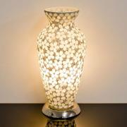 Izar Medium Opaque Flower Design Mosaic Glass Vase Table Lamp