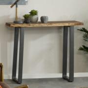 Catila Live Edge Wooden Console Table In Oak