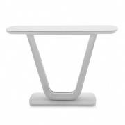 Lazzaro High Gloss Console Table In White With Glass Top