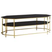 Arezza Black Glass Top Coffee Table With Gold Steel Frame