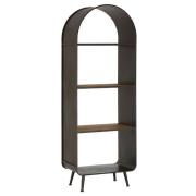 Trigona Tall Natural Wooden Shelving Unit With Black Frame