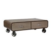 Villoic Rolling Wooden Coffee Table In Natural