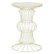 Xuange White Mirrored Glass Side Table With Light Gold Frame