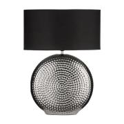 Loketa Black Fabric Shade Table Lamp With Chrome Base