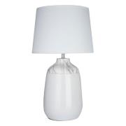 Wenira White Fabric Shade Table Lamp With Ceramic Base