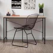 Bradken Grey Oak Wooden Laptop Desk With Black Metal Frame