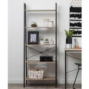 Bradken Grey Oak Wooden 5 Tier Shelving Unit With Black Frame