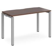 Arkos 1200mm Wooden Computer Desk In Walnut With Silver Legs