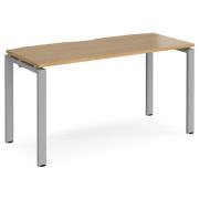 Arkos 1400mm Wooden Computer Desk In Oak With Silver Legs