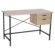 Avoch Wooden Laptop Desk With 2 Drawers In Oak And Black