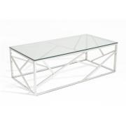 Betty Glass Coffee Table With Polished Stainless Steel Base