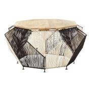 Diadem Octagonal Wooden Coffee Table With Black Metal Frame