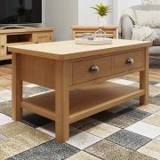 Rosemont Wooden 1 Drawer Coffee Table In Rustic Oak