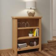 Rosemont Wide Wooden Small Bookcase In Rustic Oak