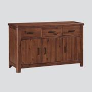 Areli Wooden Sideboard In Dark Acacia With Three Doors