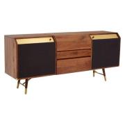 Kentona Wooden Sideboard With 2 Doors In Black And Walnut