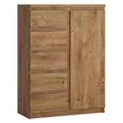 Felton Wooden 1 Door 5 Drawers Sideboard In Ribbeck Oak