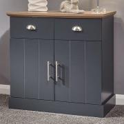 Kirkby Compact Wooden Sideboard With 2 Doors 2 Drawers In Blue