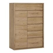 Sholka Wooden Sideboard In Oak With 1 Door And 6 Drawers