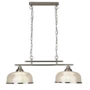 Bistro II 2 Light Ceiling Bar In Satin Silver