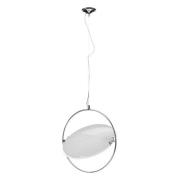 Lunarto Large White Glass Shade Pendant Light In Chrome