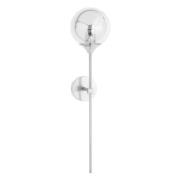 Marnier Smoked Glass Globe Wall Pendant Light In Silver