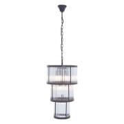 Salas Small Ribbed Pattern 3 Tier Chandelier Light In Black