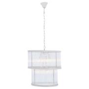 Salas Ribbed Pattern 2 Tier Chandelier Light In Nickel