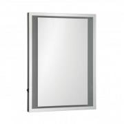 Oren LED Wall Bedroom Mirror In Silver Frame