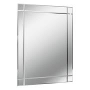 Mevotek Rectangular Etched Border Wall Bedroom Mirror In Silver