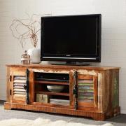 Coburg Wooden TV Stand In Reclaimed Wood With 2 Doors