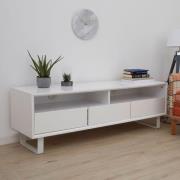 Martos High Gloss TV Stand With 3 Drawers In White