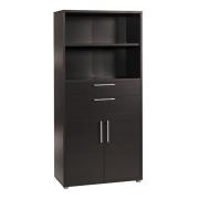 Prax Tall 2 Doors 2 Drawers Office Storage Cabinet In Black