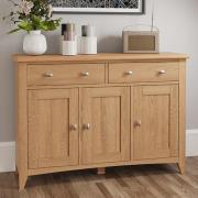 Gilford Wooden 3 Doors 3 Drawers Sideboard In Light Oak