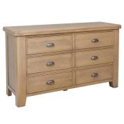 Hants Wooden Chest Of 6 Drawers In Smoked Oak