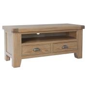 Hants Wooden 2 Drawers TV Stand In Smoked Oak