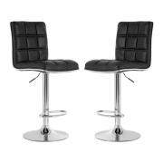 Treno Black Faux Leather Bar Chairs With Chrome Base In A Pair