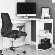 Cashel Wooden Corner Computer Desk In White