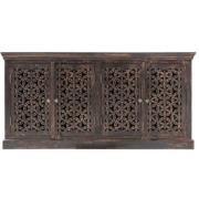 Balatro Wooden Sideboard With 4 Doors In Black Brown