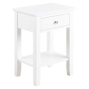 Lakewood Wooden Bedside Cabinet With 1 Drawer In White