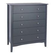 Kamuy Wooden Chest Of 5 Drawers In Midnight Blue