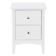 Kamuy Wooden 2 Drawers Bedside Cabinet In White