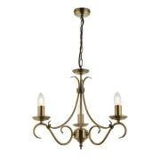 Bernice 3 Lights Ceiling Pendant Light In Antique Brass