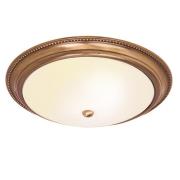 Atlas 2 Lights Flush Ceiling Light In Antique Brass