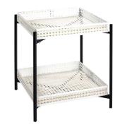 Marostica Square Side Table Cream With Black Metal Legs