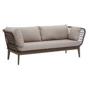 Okala Woven 3 Seater Sofa With Grey Fabric Cushion In Natural