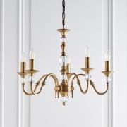 Polina 5 Lights Crystal Glass Pendant Light In Antique Brass