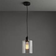 Toledo Clear Glass Shade Pendant Light In Matt Black