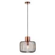 Nicola Steel Square Pendant Light In Antique Copper