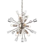 Miro 9 Lights Clear Crystal Pendant Light In Satin Nickel